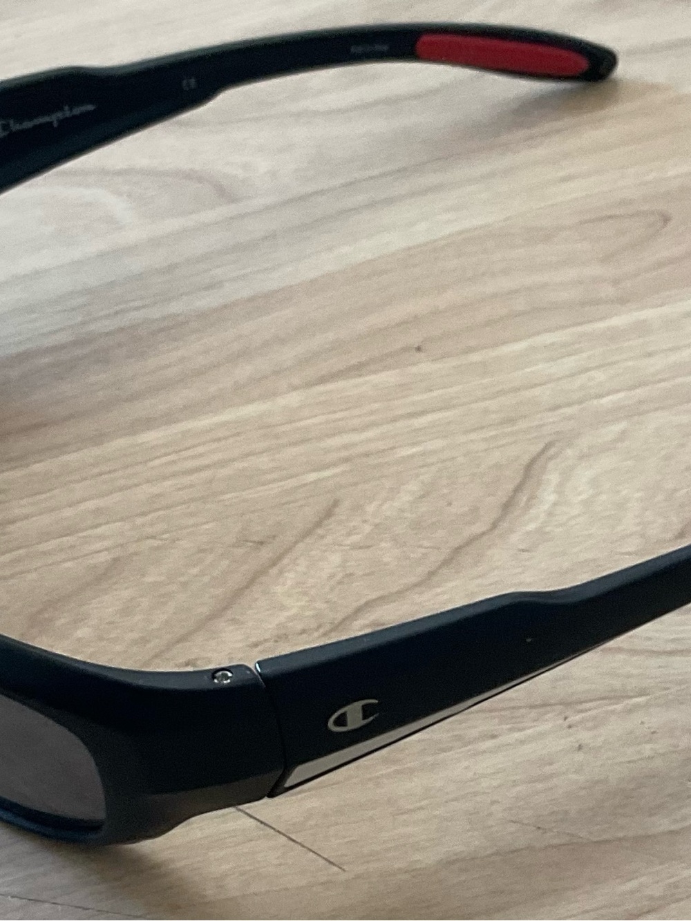 Champion Black Sunglasses with Red Inner Temple
